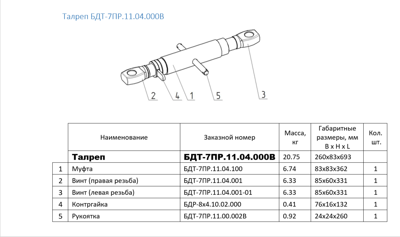 Талреп БДТ-7ПР.11.04.000В