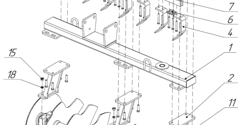 Балка батареи БДТ-5ПР.01.02.000А-01 Балка батареи БДТ-5ПР.01.02.000А-01